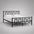 Struttura letto matrimoniale 160 x 200 cm in acciaio nero con testiera e pediera geometriche