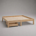 Letto matrimoniale rettangolare 160 × 200 cm in legno massello di pino naturale con rete a doghe e cassetto