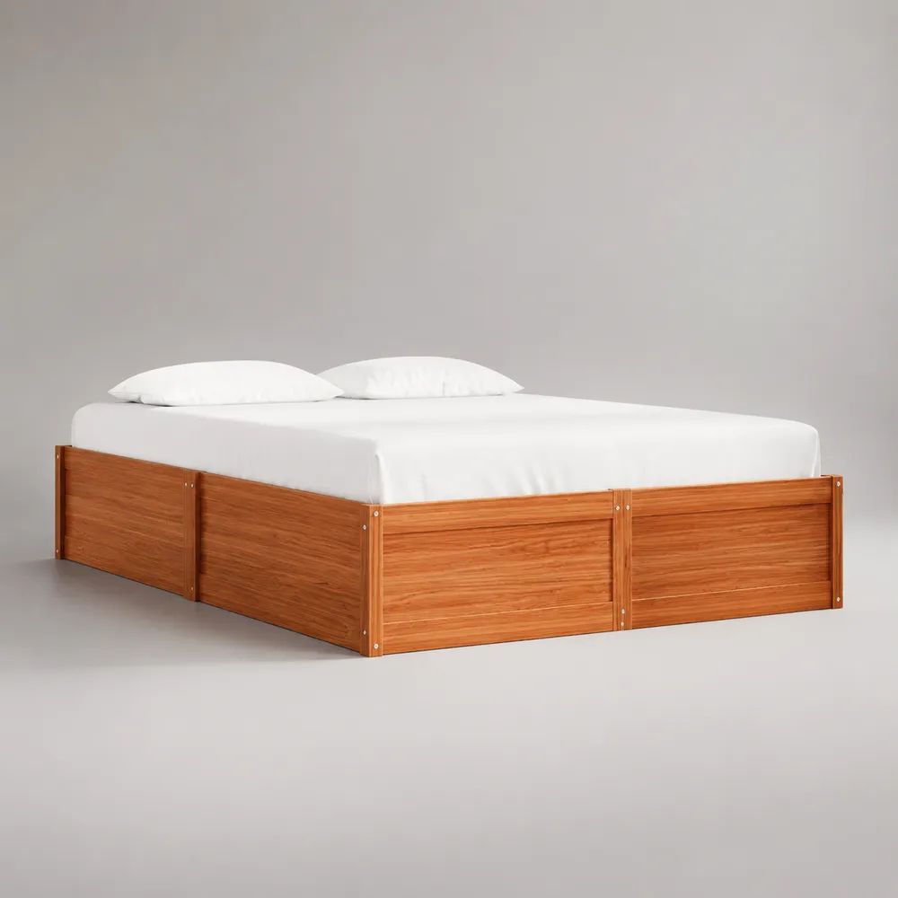 Struttura letto matrimoniale in bambù marrone rossiccio 166 x 206 x 42 cm per materasso 160 x 200 cm