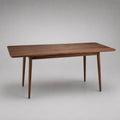 Tavolo da pranzo rettangolare allungabile in legno, marrone noce, 120-160 × 80 × 75 cm