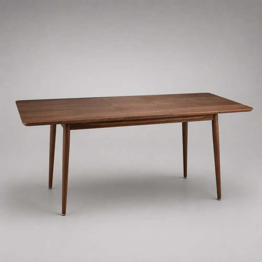 Tavolo da pranzo rettangolare allungabile in legno, marrone noce, 120-160 × 80 × 75 cm
